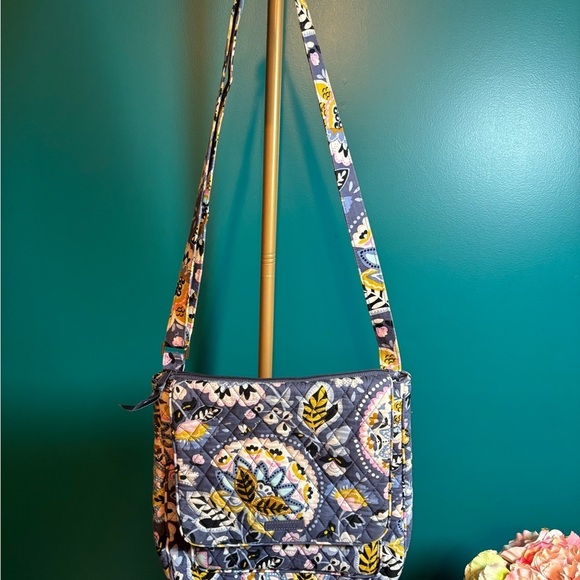 Vera Bradley Handbags - Vera Bradley Bohemian Blue and Yellow Crossbody Bag with Paisley Print